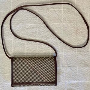 Polo Ralph Lauren Vintage Gun Check Plaid Trifold Wallet Crossbody Purse